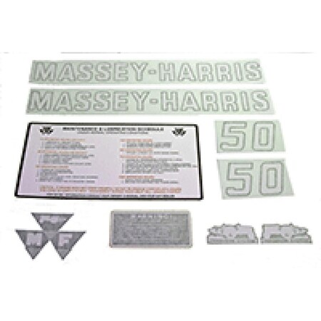 Aftermarket R4309 Complete Vinyl Decal Set Fits Massey Harris MH Tractor 50 MAE30-1293